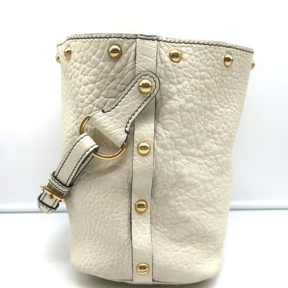 Christian Dior Bucket Bag Cream Grained Leather Small Shoulder Bag - Picture 3 of 12